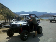 Getting the Rzr ready at Lake Silverwood