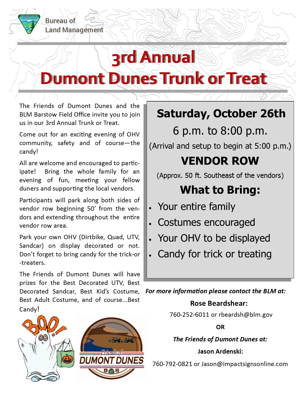 3rd Annual Trunk or Treat - Dumont Community Calendar - Dumont Dune Riders